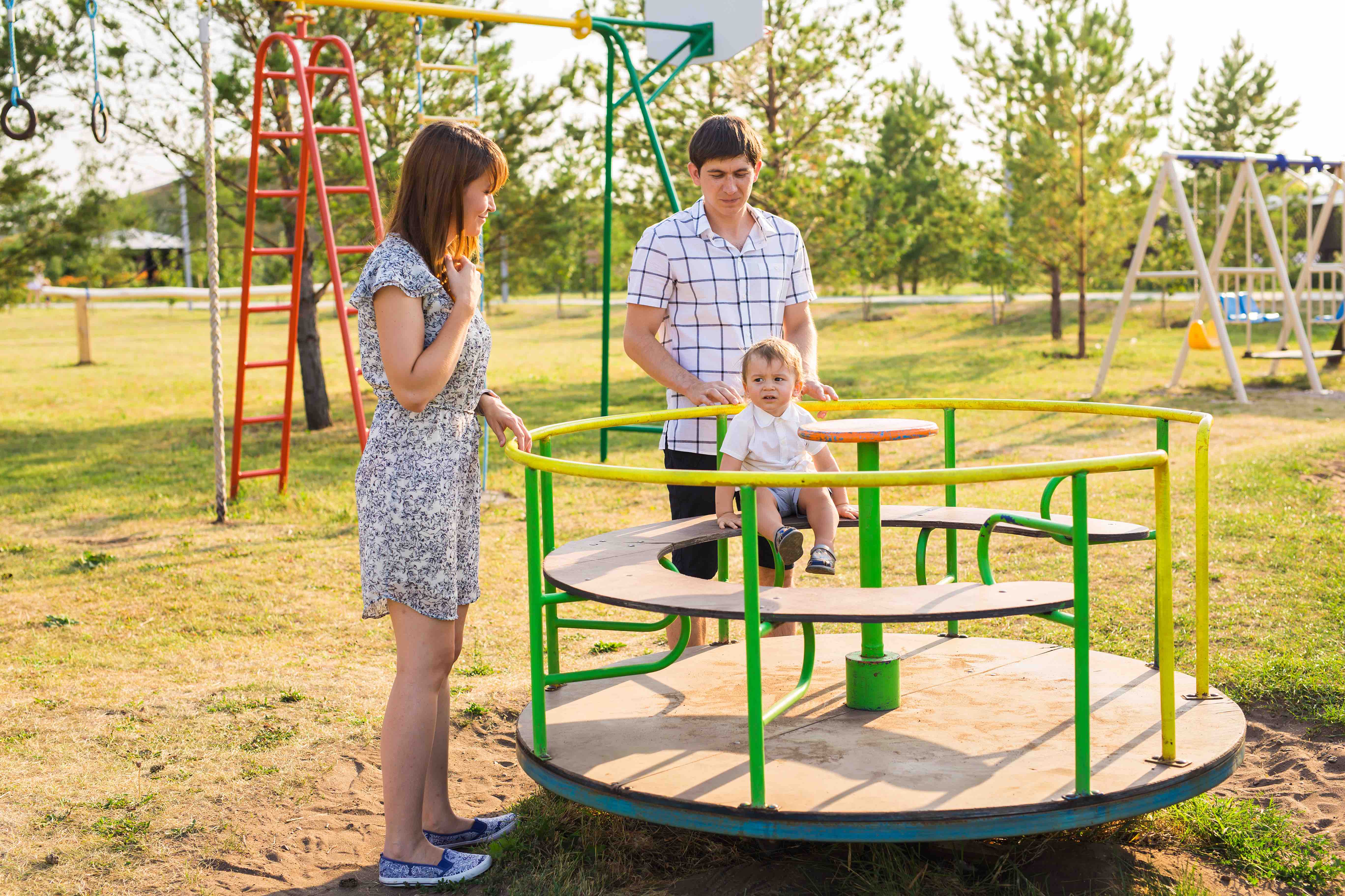 Parents at park with toddler